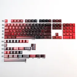 Chan Master Keycaps PBT Perfil Cherry para Teclado Mecánico Aurora Púrpura y Rojo