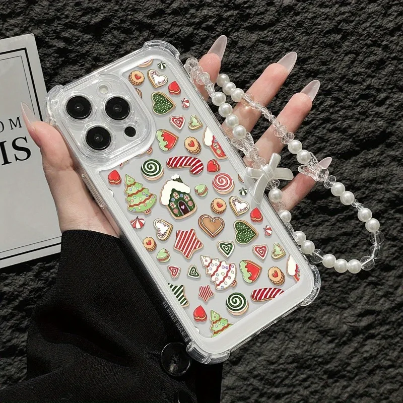 Funda de teléfono transparente con regalo de Navidad de Año Nuevo para iPhone 17 Air 16 15 14 13 12 11 Pro Max 7 8 16 Plus, funda suave con cordón para la muñeca - imagen 5