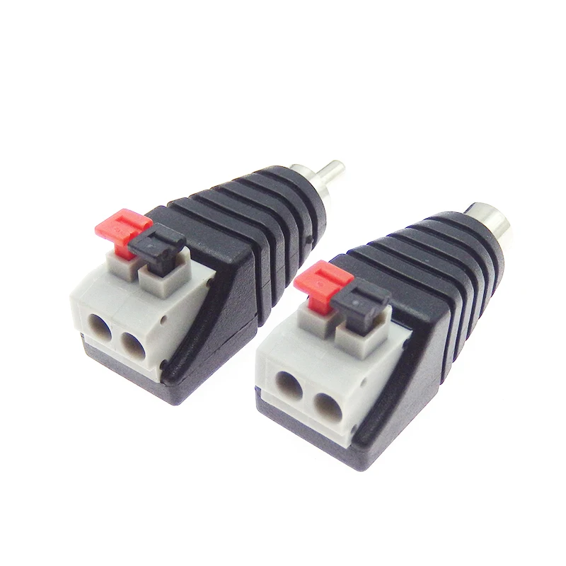 Adaptador RCA de 5 uds., conector de altavoz, Cable Universal A/V a enchufe macho RCA, conector hembra, Terminal de prensa para Cable de Audio - imagen 2