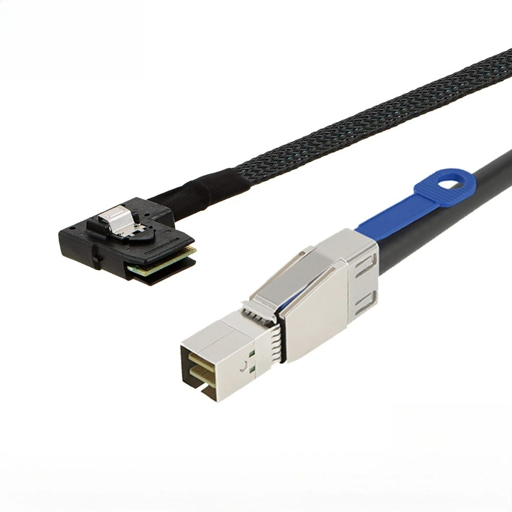 MINI SAS HD 36PIN SFF-8644 a SFF-8087 servidor de curva izquierda disco duro Cable de alta velocidad longitud opcional 0,5 M 1M 2M 3M - imagen 2