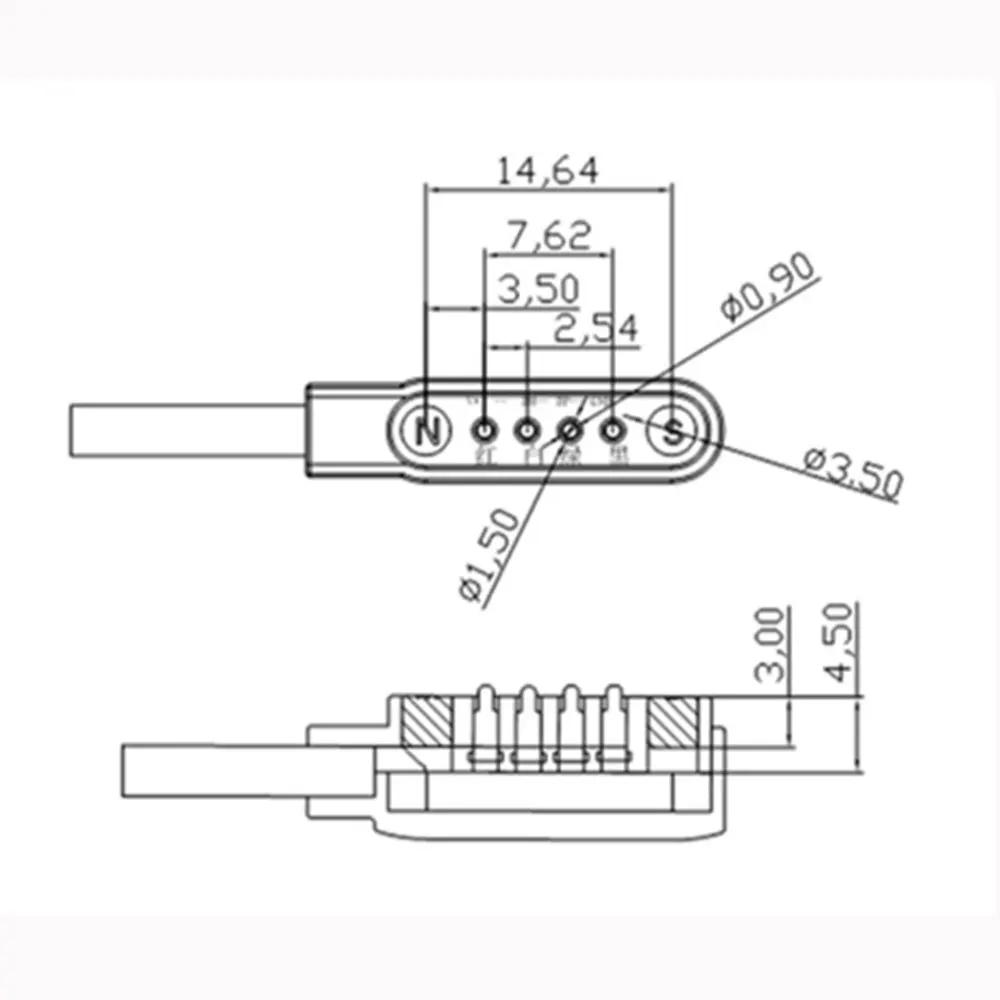 Cable de carga universal para reloj y teléfono para niños, cargador de succión magnética de 4 pines y 4 puntos, USB, cable de datos universal, imán Mitu - imagen 2