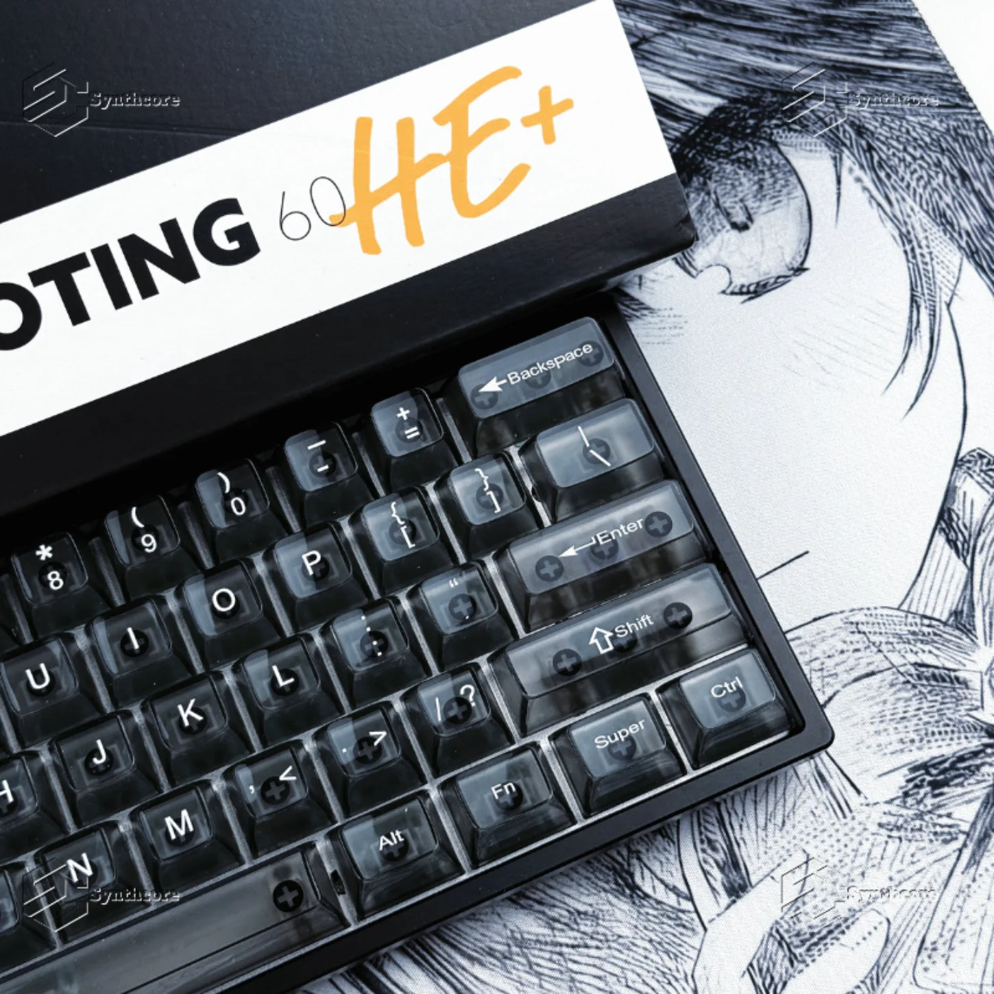 Black Transparent Mechanical Keyboard Keychain, Translucent Personalized Keycap Set PC, Cherry Cap, Customized By Wooting - imagen 4