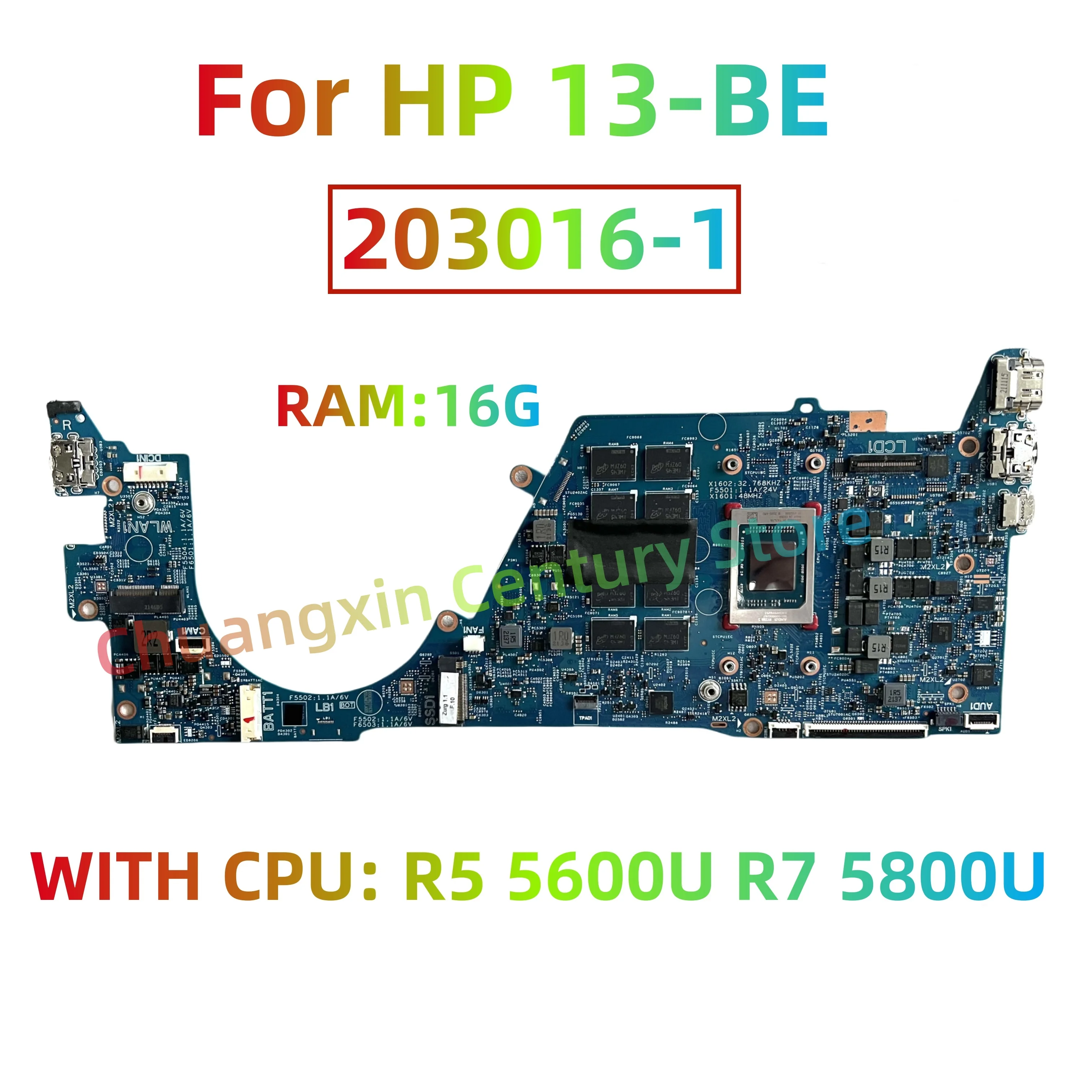 203016 -1 Placa base para placa base de ordenador portátil HP 13-BE con CPU R5-5600U R7-5800U RAM 16G 100% probado completamente en funcionamiento