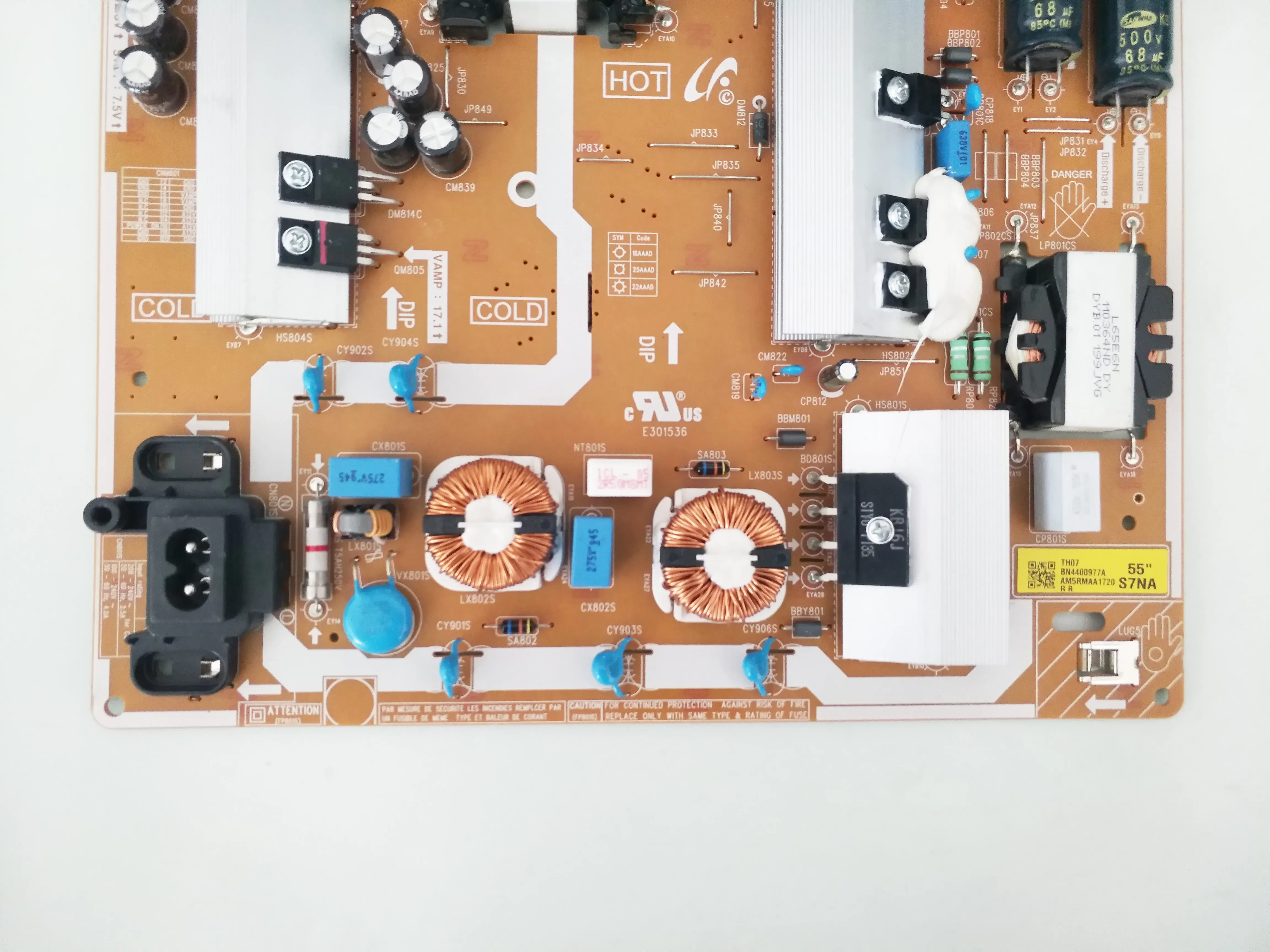 Placa de fuente de alimentación de TV BN44-00977A l55s7na _ RHS, compatible con QA55Q70RAS, QA55Q70RAR, QA55Q70RAK, QA55Q70RAJ, QA55Q70RAG, QA49Q75RAK QA49Q70RAJ - imagen 3