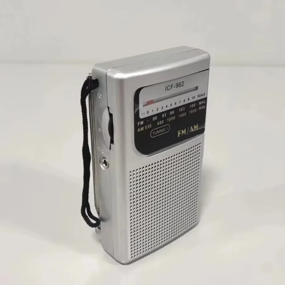 ICF-962 Radio estéreo AM/FM para exteriores, Radio con puntero de bolsillo, 2 pilas AA, funciona para interiores y exteriores, Camping, emergencia, EE. UU. - imagen 3