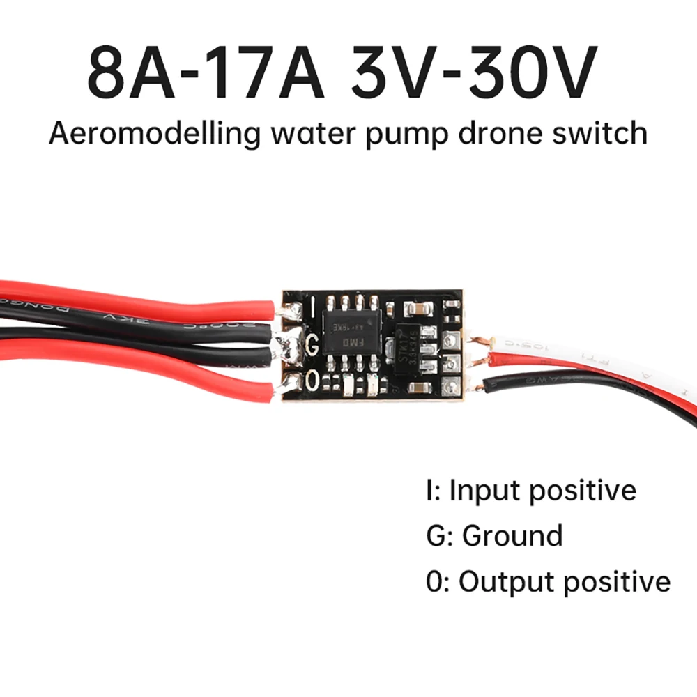 Bomba de agua para Dron RC, controlador de señal PWM 8A 17A, interruptor de Control remoto, modelo aéreo de 3-30V, módulo de accionamiento de Motor de protección de plantas - imagen 4
