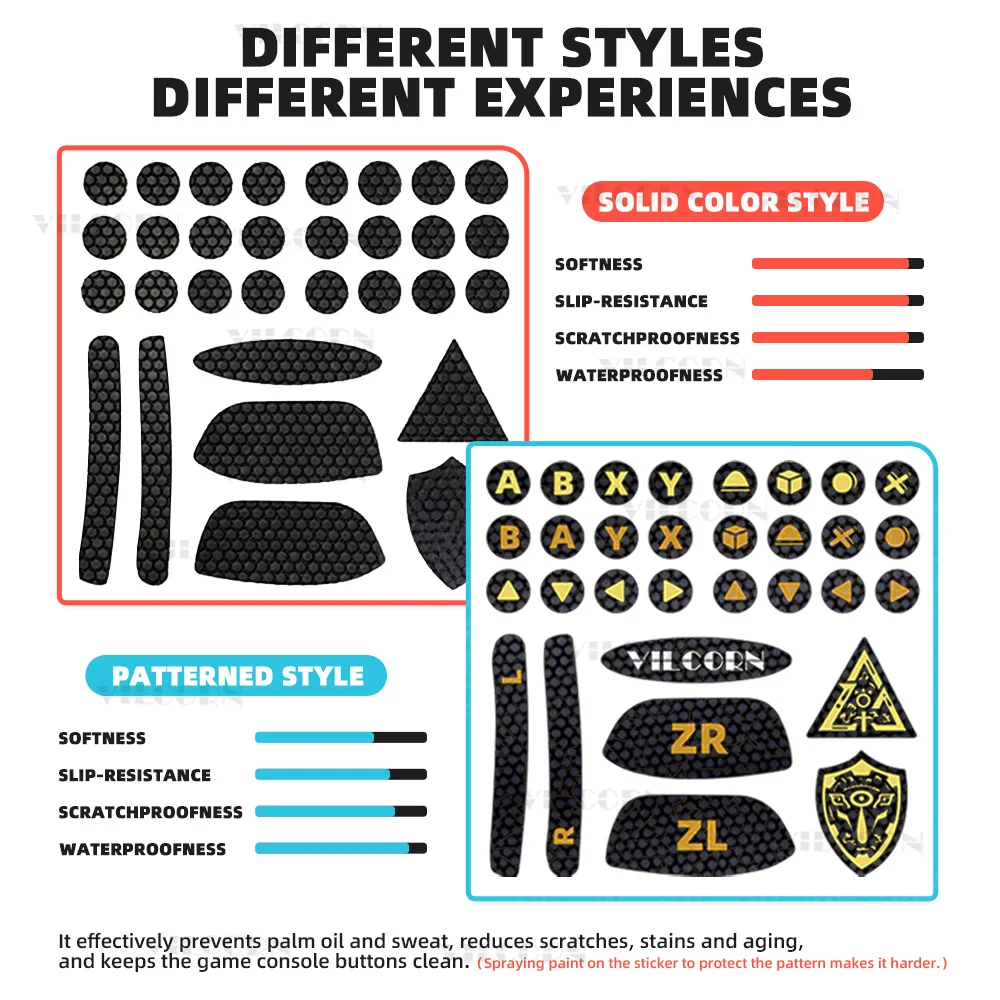 VILCORN NS2 ABXY botón pegatinas personalizadas para interruptor 2 antideslizante reducir la presión del dedo textura de panal Material de alta calidad - imagen 3