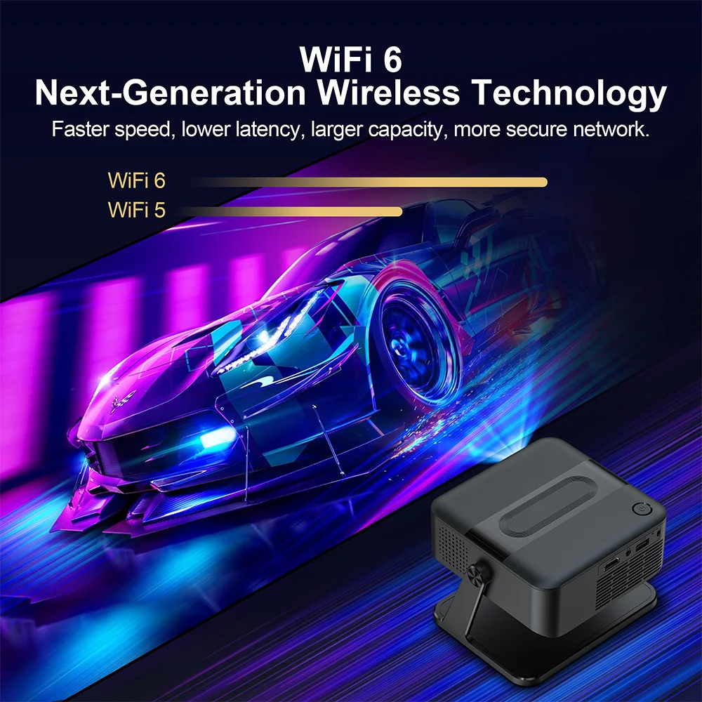 HA109 Proyector 4k Vídeo Portátil Android 11 H713M Bluetooth5.0 Altavoz wifi6 Smart Home Theater tv Smartphone Nativo 720P - imagen 5