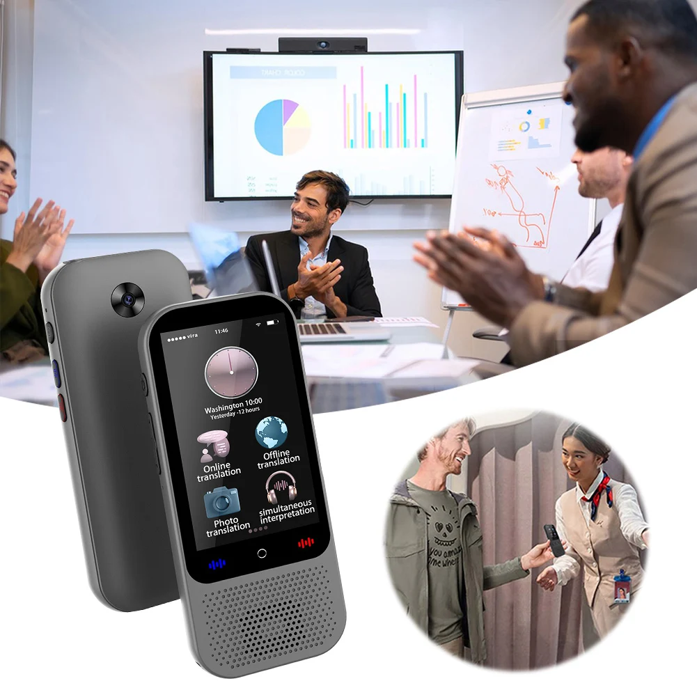Dispositivo traductor de idiomas 138 idiomas traducción de voz 16 sin conexión pantalla táctil HD de 3 pulgadas traductor inteligente portátil para viajes