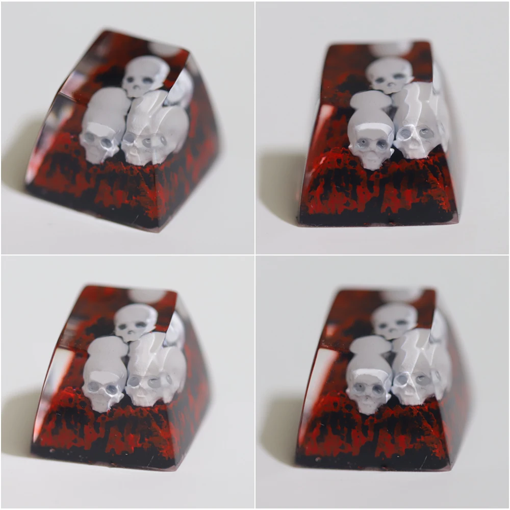 Teclas de teclado, teclas de personalidad, teclas de teclado mecánico de eje transversal de calavera, teclas ESC tridimensionales rojas, regalo para novio