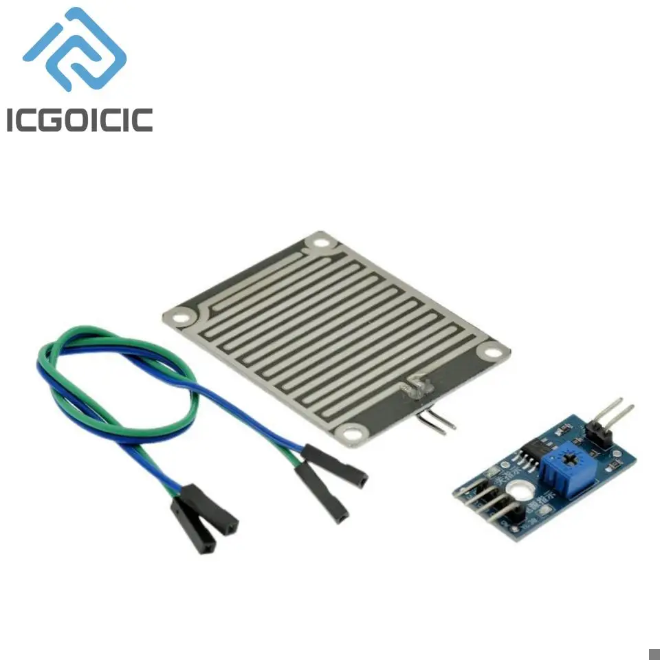 Módulo Sensor de detección sensible de gotas de lluvia, 1/5/10 Uds., 3,3-5V, humedad meteorológica para arduino, Kit Diy