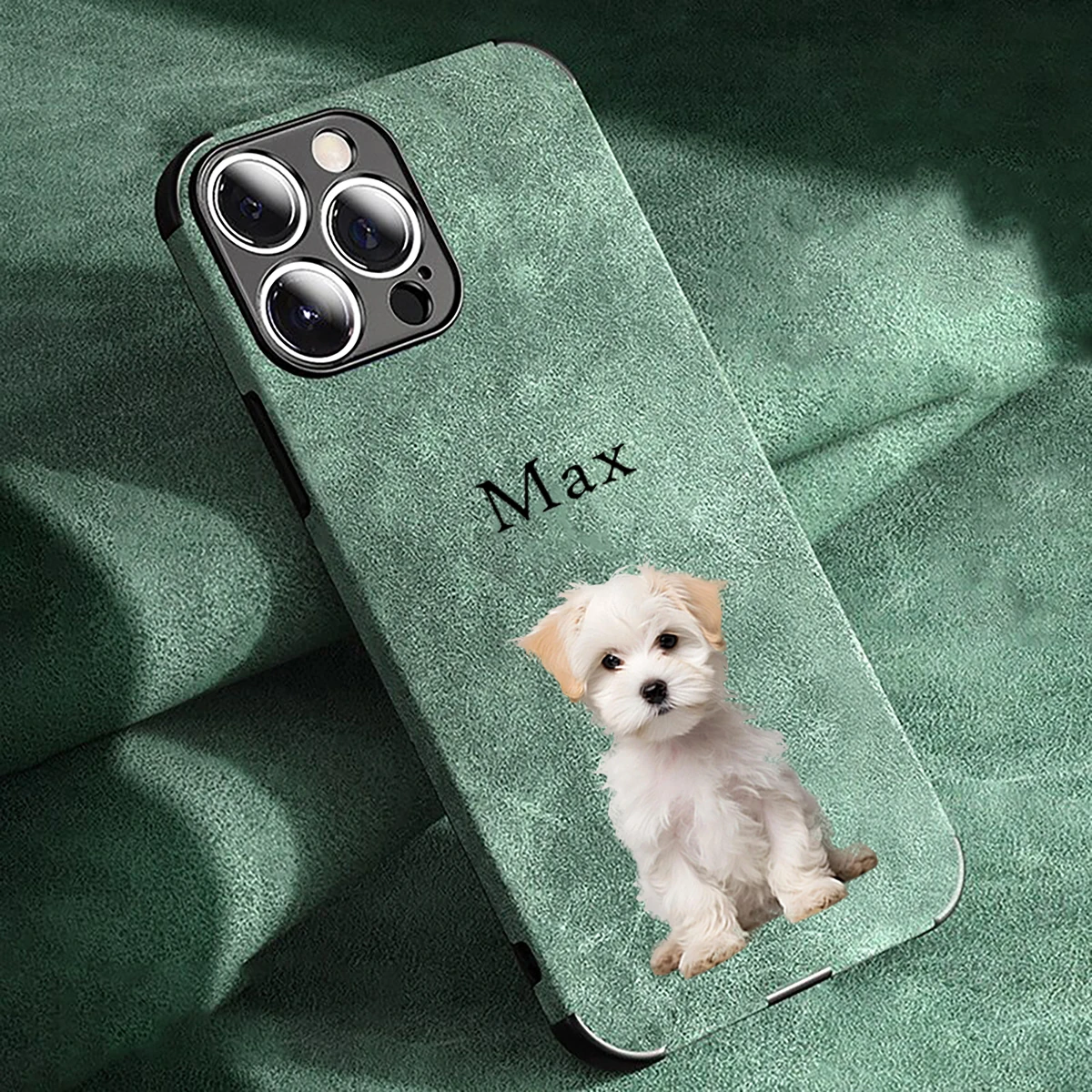 Funda de teléfono de piel sintética con imagen de mascota personalizada, Compatible con Iphone17 16 15 14 13 12 11ProMax 16 15 14Plus - imagen 2