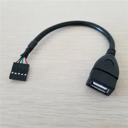 Cable Extensión USB 2.0 Hembra Tipo-A 5 Pines 20cm Negro