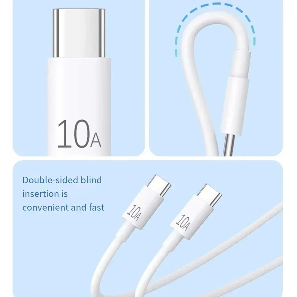 Cable de carga súper rápida de 10A, 120W, tipo C a tipo C, Cable de datos USB C, Cable de datos de transferencia de datos de alta velocidad, Cable de carga rápida - imagen 3