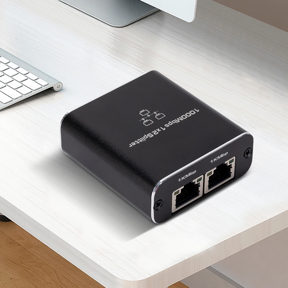 Divisor de Internet de 1000Mbps, 1 en 2 salidas con Cable de alimentación USB, divisor LAN, divisor de red de alta velocidad para PC, portátil, TV Box, enrutador - imagen 2