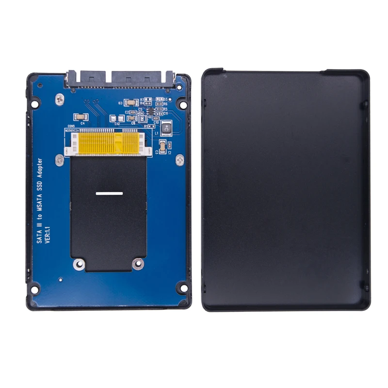 Nueva caja de aluminio mSATA a 2,5 "SATA3.0 6Gbps SSD adaptador mSATA a SATA 3,0 SSD carcasa para M-SATA SSD mSATA funda externa