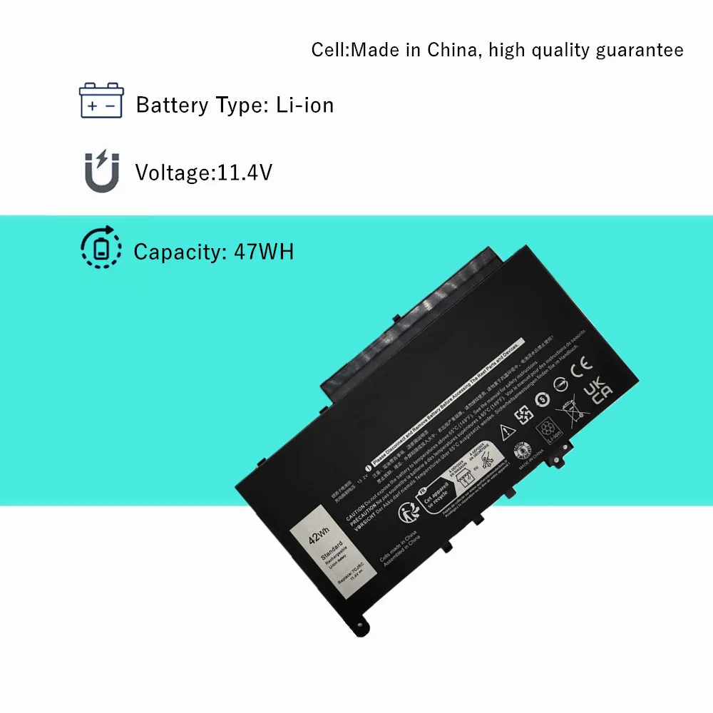 Juyaning 11,4 V 42Wh batería del ordenador portátil para Dell Latitude 12 E7270 E7470 serie 7CJRC 07CJRC - imagen 4