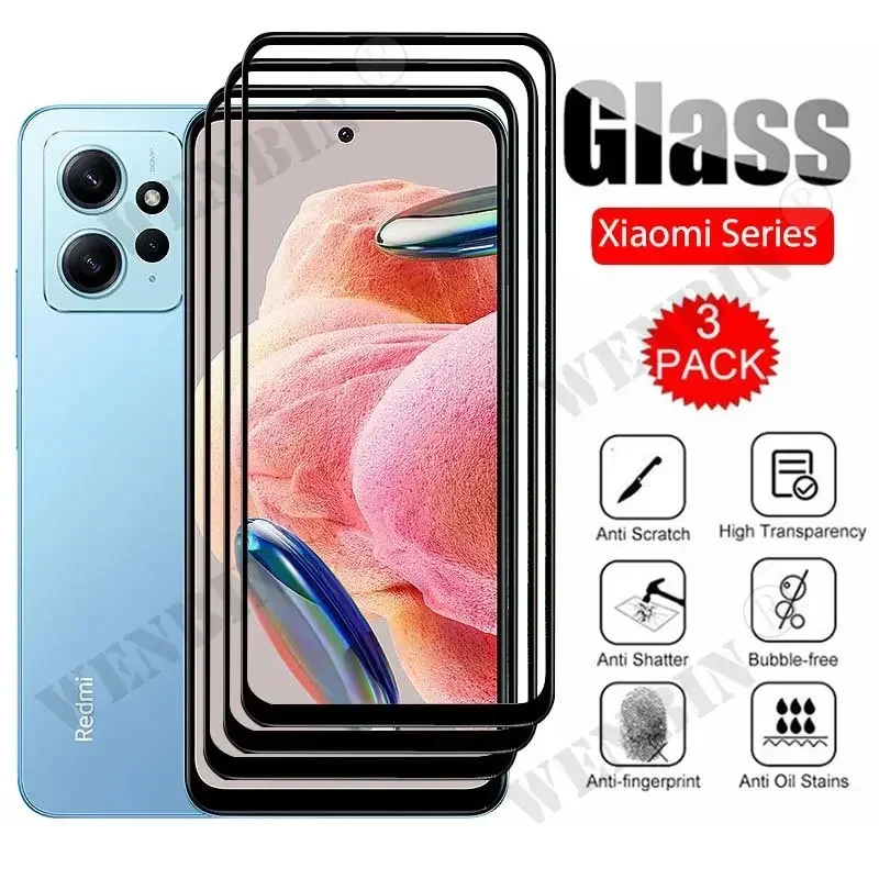 Protector de pantalla de vidrio templado, cubierta completa para Xiaomi Redmi Note 13, 12, 11, 10 Pro, Poco X5 Pro, Xiaomi 14 Pro Lite, 13T Pro, 3 unidades - imagen 2