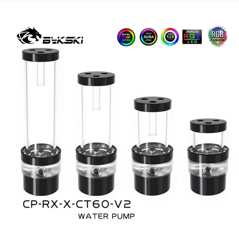 Bomba combinada Bykski 10W DDC + depósito máximo 4000RPM/elevador de flujo 3 metros/400L/H longitud del tanque del cilindro de agua 100/150/200mm