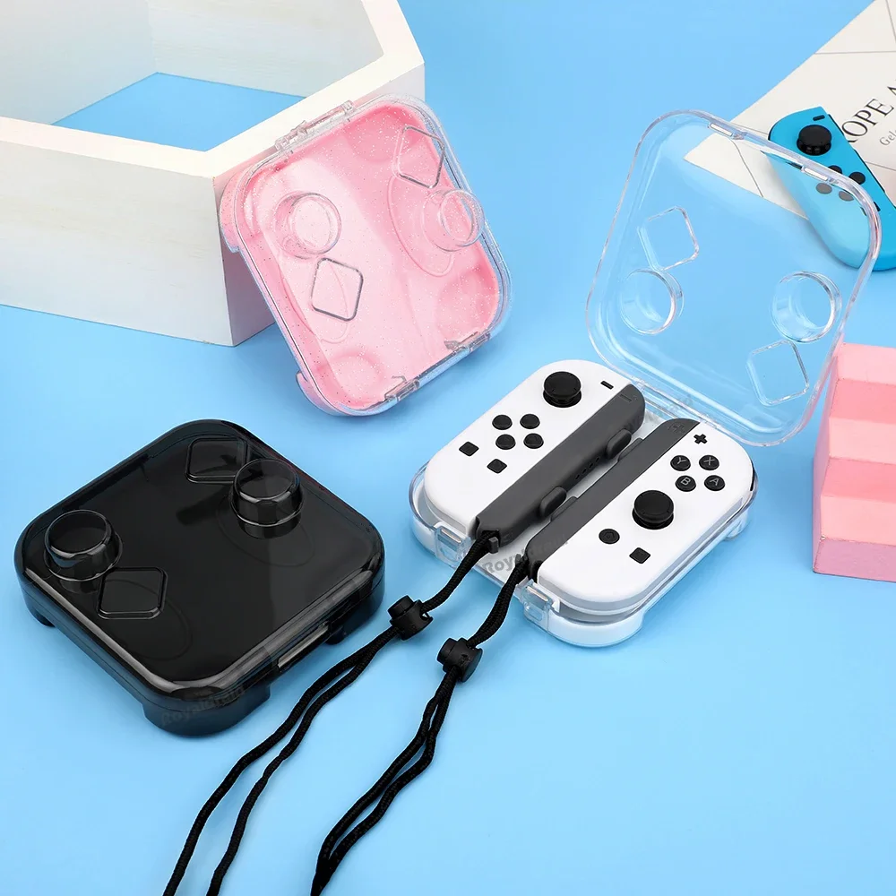 Funda transparente para interruptor NS/caja de almacenamiento con mango Joycons OLED para Joy-cons, caja protectora magnética de alta permeabilidad a prueba de polvo - imagen 2