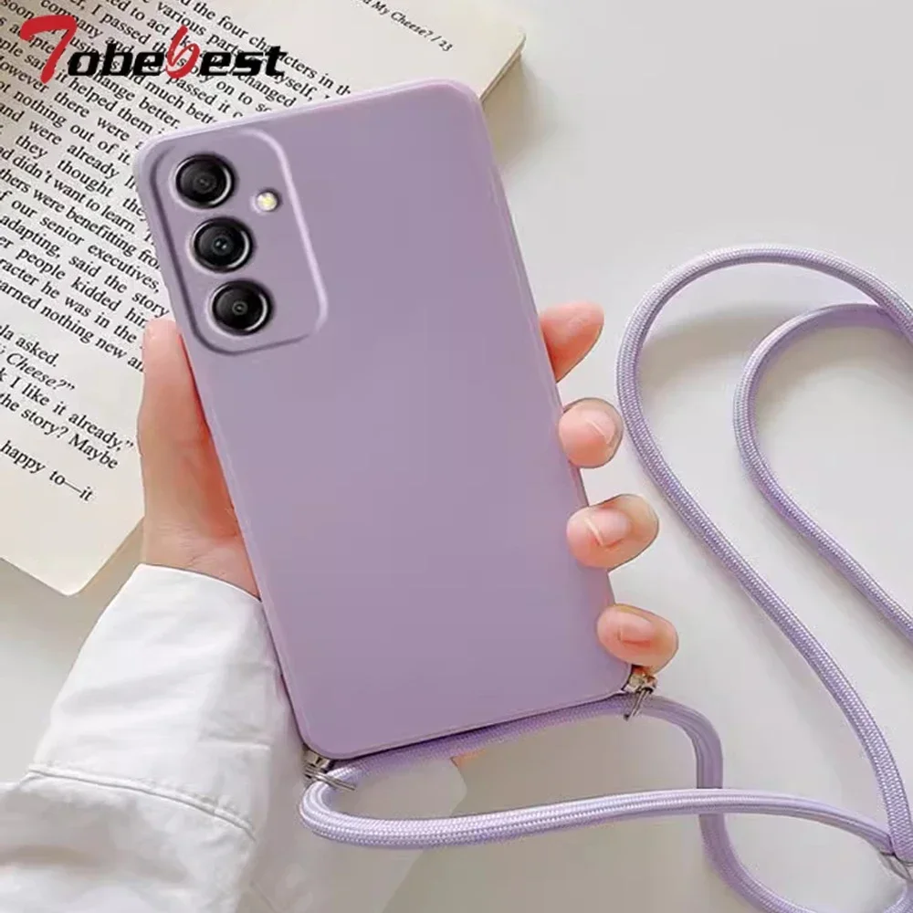 Funda de silicona con cordón y correa para collar cruzado para Samsung Galaxy M55 M54 M53 M52 M14 M15 M34 M33 4G 5G - imagen 2