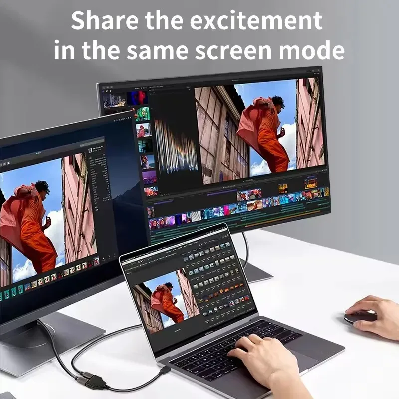 Cable divisor compatible con HDMI, 1 en 2 salidas, 1080P, 2 puertos duales, divisor Y para ordenador, TV LCD, caja, 2 puertos duales, Cable Compatible con Hdmi - imagen 4