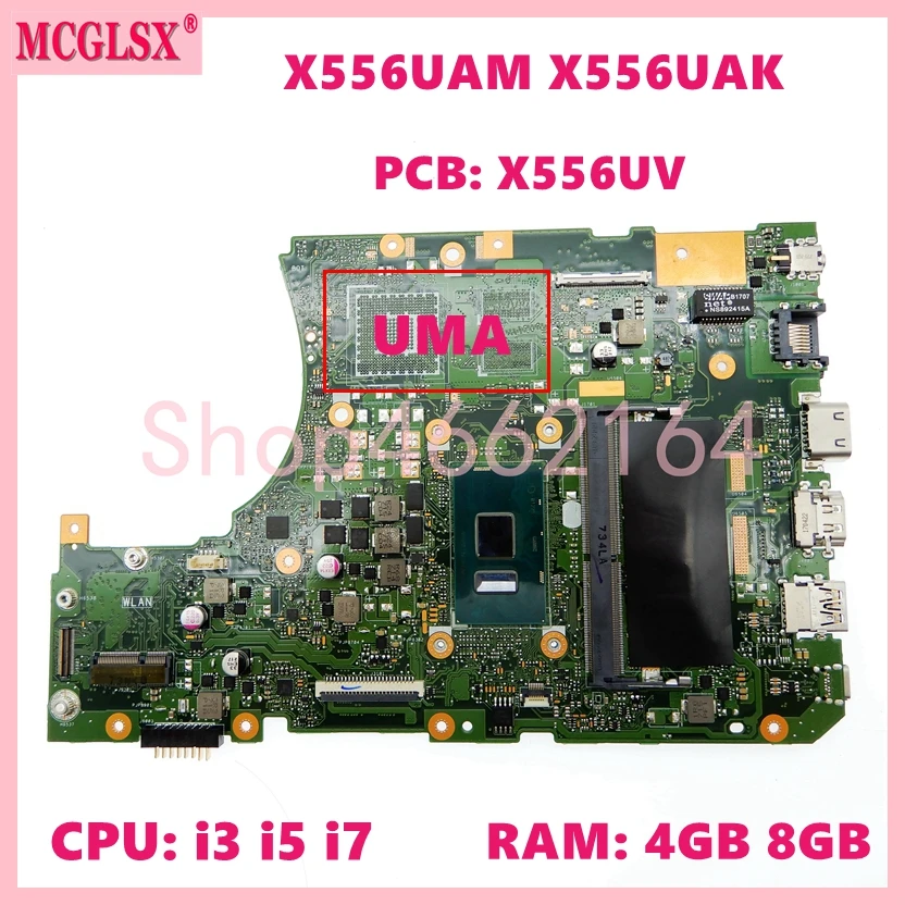 Placa base X556UV para ASUS X556U X556UA X556UAK X556UAM X556UV X556UQ X556UQK K556U K556UQ K556UQK X556UR X556URK - imagen 3