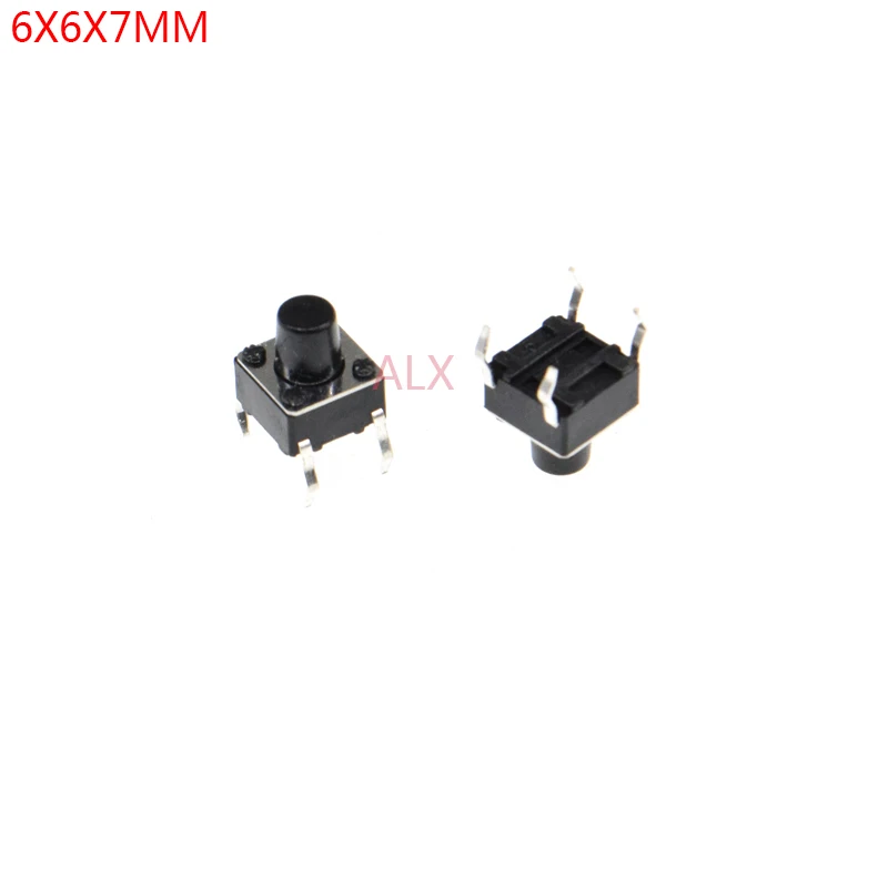 50/100 Uds 6X6x7mm 4PIN dip TACT interruptor de botón Micro llave interruptores táctiles 6x6x7 6*6*7MM tacto ligero