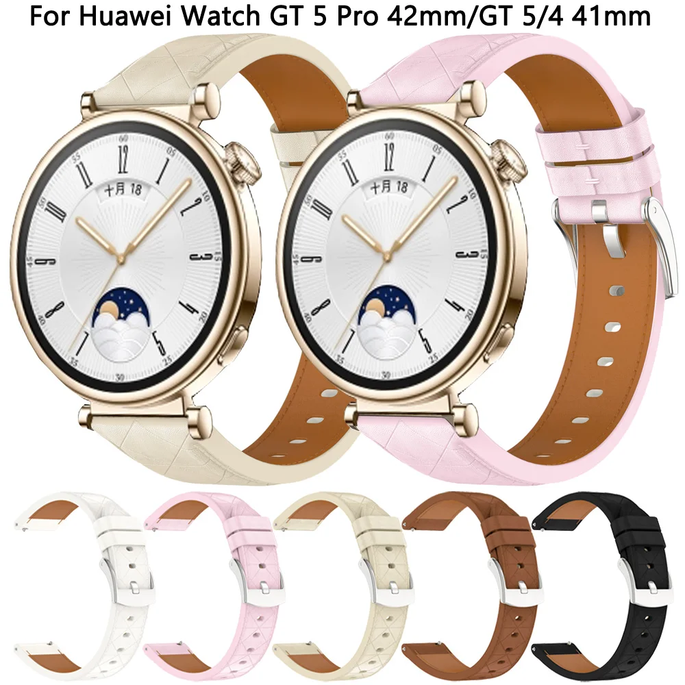 Para Huawei Watch GT 5 4 GT5/GT4 41mm Correa pulsera para Huawei GT5 Pro 42mm 18mm Correa de cuero de repuesto