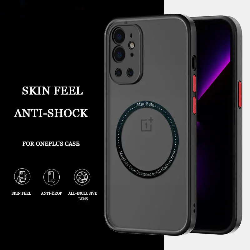 Para OnePlus 10 9 8 Pro funda dura de PC magnética de carga inalámbrica cubierta protectora trasera para OnePlus Nord 2 CE OnePlus9 9R 9RT 8T 10