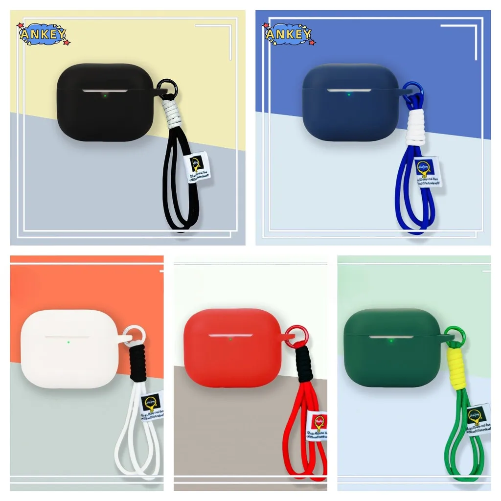 Fundas de silicona para OnePlus Nord Buds 3r con gancho, funda protectora a prueba de golpes para auriculares inalámbricos con cuerda tejida - imagen 3