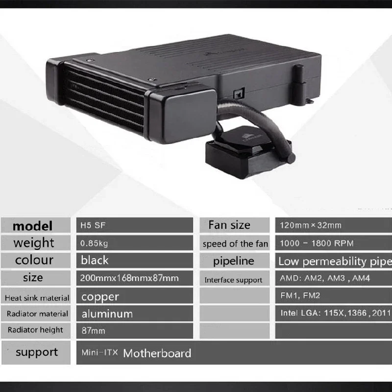 CORSAIR H5 SF CPU Wate Block para placa base mini-itx Intel LGA1150/1151/1155/1156/1366/2011/1700 AMD AM5 AM4/AM3/AM2/FM2/FM1 - imagen 4