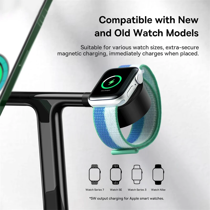 Baseus Cargador Inalámbrico 3 en 1 20W MagSafe para iPhone AirPods Apple Watch - imagen 4