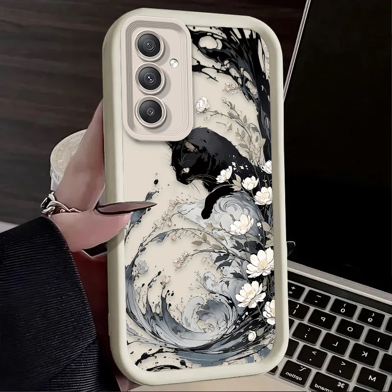 Funda blanda Art Splash-ink Cat para Samsung Galaxy A54 A05 A05S A34 A24 A14 A53 A33 A23 A13 A52 A52S A32 A22 A12 A71 A51 A31 A50 - imagen 3