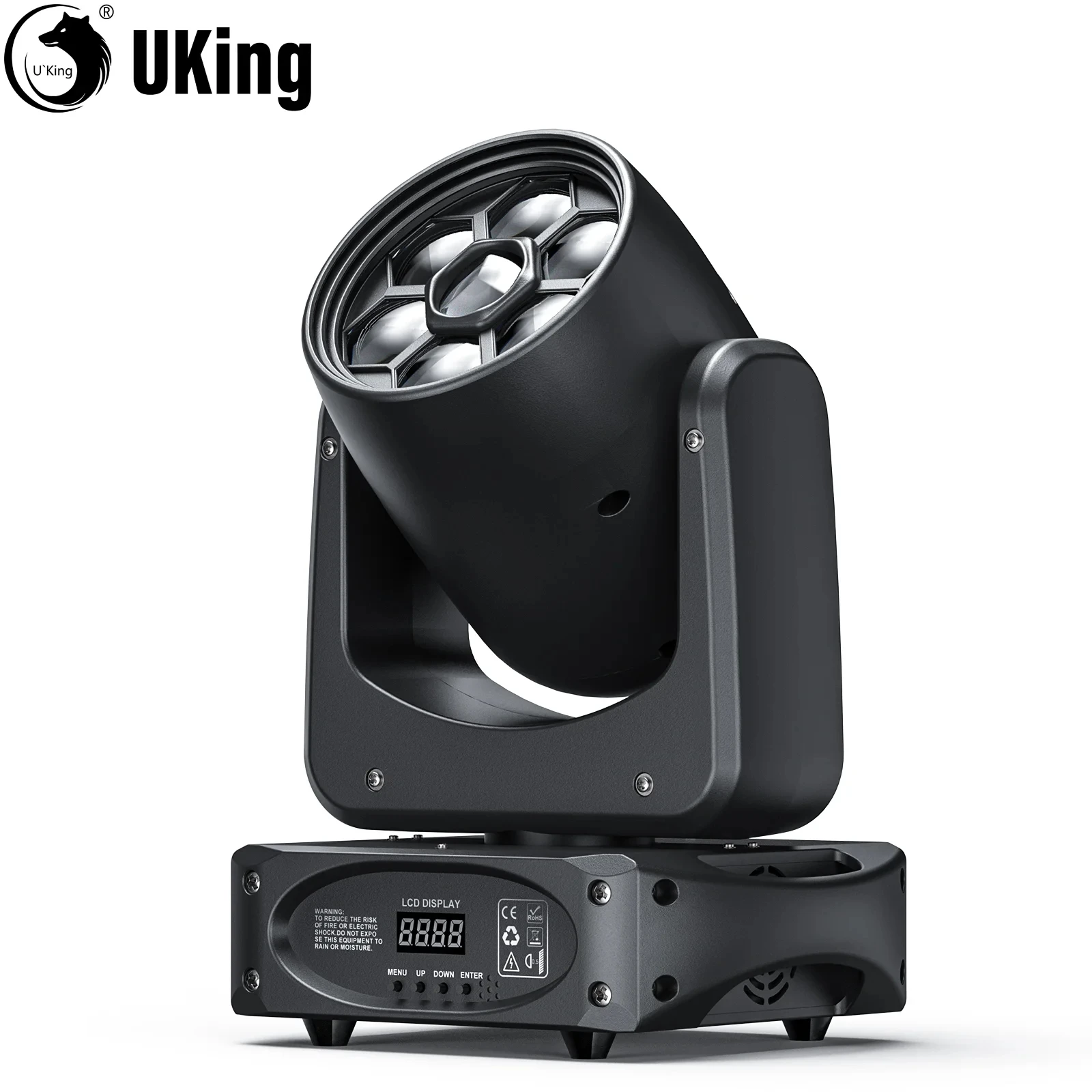 U'King-luces con cabezales móviles de ojo de abeja, 150W, RGBW Gobos, luces de escenario, Control DMX512, luces de DJ para Navidad, Fiesta Disco, Club, Bar, espectáculo - imagen 2