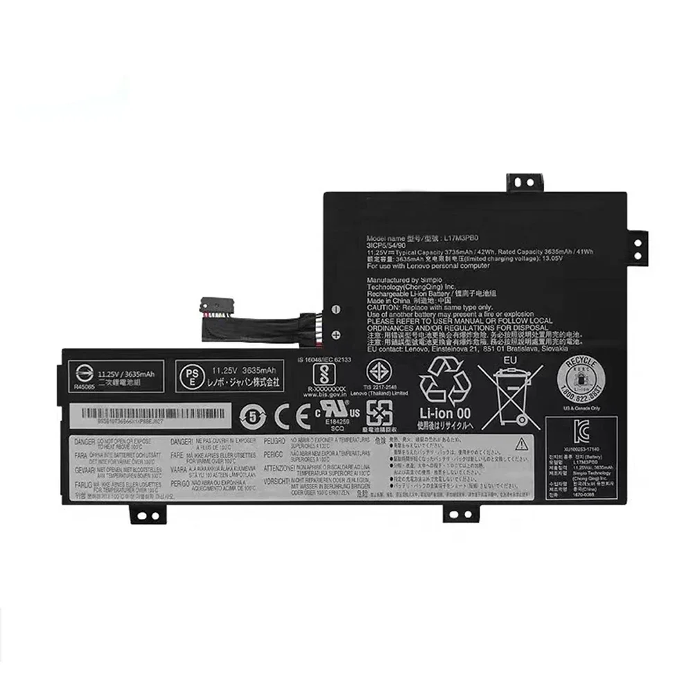 Nueva batería Original y genuina para ordenador portátil L17L3PB0 11,4 V 42Wh para Lenovo Chromebook 100E 300E 500E Winbook 300E 81M9 L17M3PB0 et - imagen 3