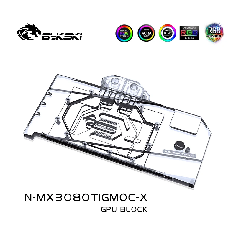 Bykski-Bloque de refrigeración por agua GPU para tarjeta gráfica MAXSUN RTX 3080 Ti icraft GM OC, enfriador VGA, radiador de cobre, N-MX3080TIGMOC-X - imagen 5