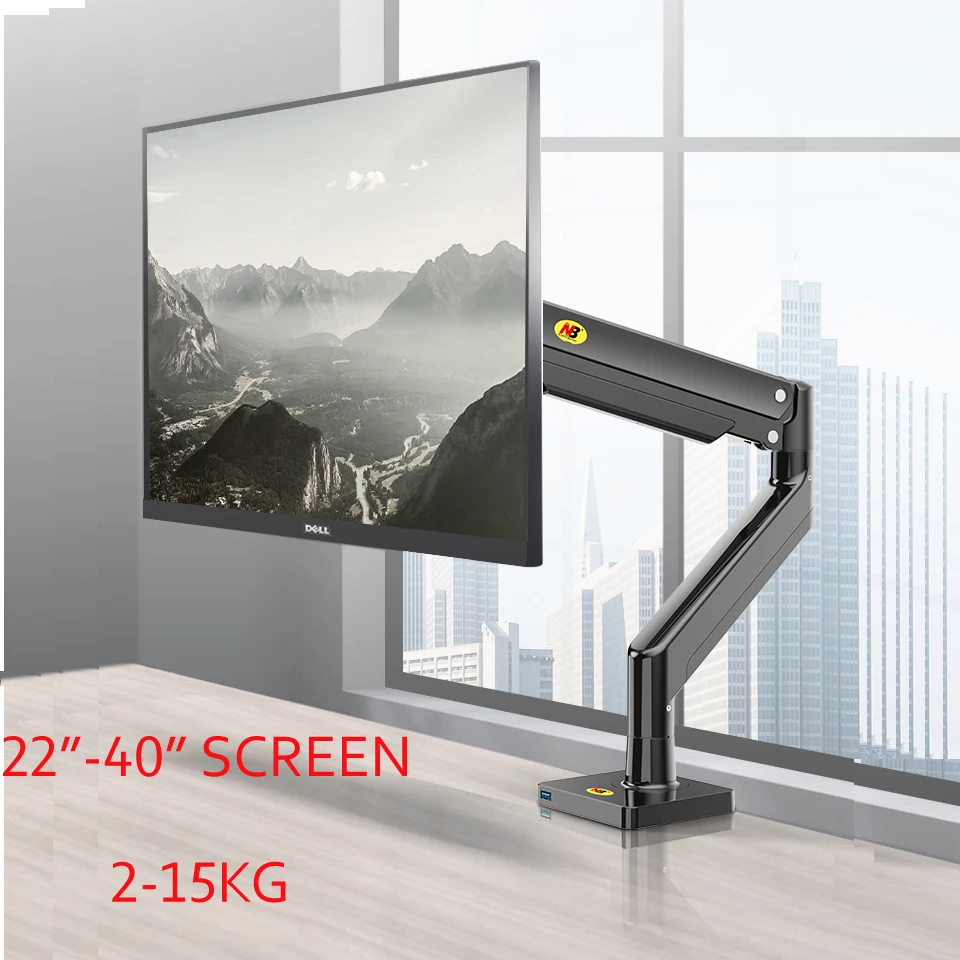 Brazo de Gas para Monitor de Escritorio 22-40" - Rotación 360°