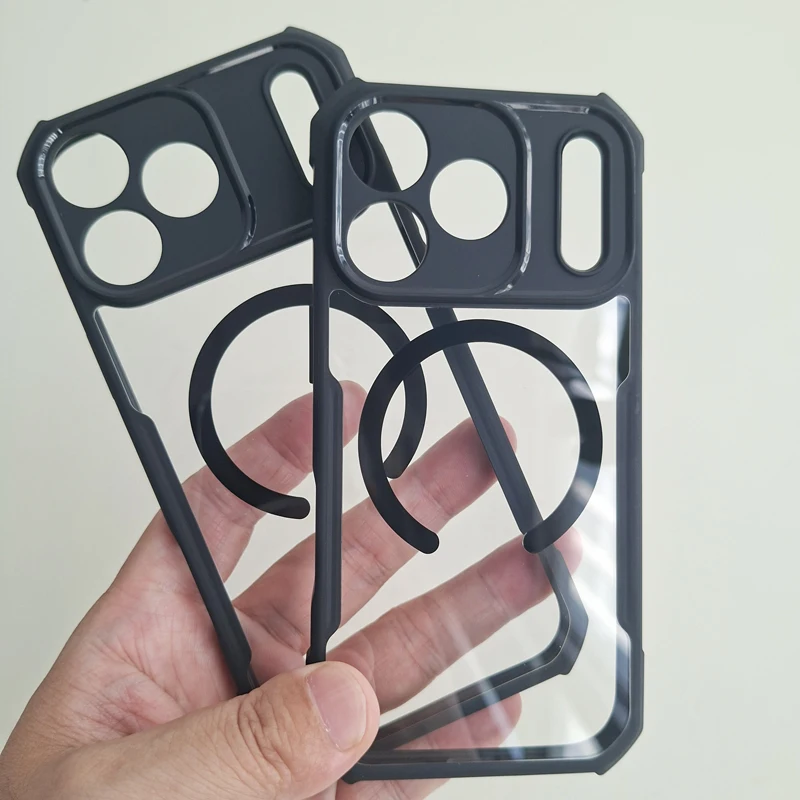 Para iPhone 17 Pro / 17 Pro Max funda magnética XUNDD a prueba de golpes transparente duro PC TPU protección de lente contraportada