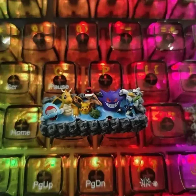 PTCG Pokemon Anime Enter Keycap resina transparente Ash Ketchum campeón Gengar Teclado mecánico estereoscópico entrada Keycap - imagen 4