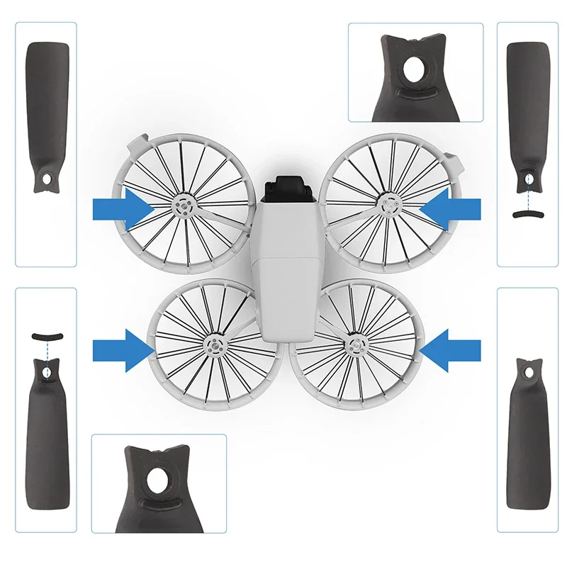Para hélices DJI FLIP, paletas coloridas, ala de hoja ligera, accesorios portátiles para Dron