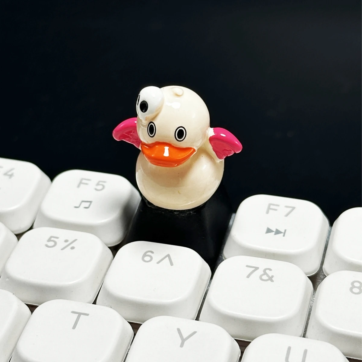 Regalo personalizado de Helloween, teclas divertidas de dibujos animados de pato pequeño, teclado mecánico de eje transversal, bonita tapa de llave - imagen 2