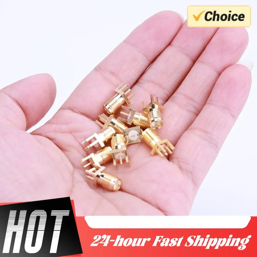 Adaptador de conector hembra SMA, enchufe de SMA-KE de latón con conector RF de 4 pines, Base hembra, conectores de montaje PCB, 10-100 Uds. - imagen 4