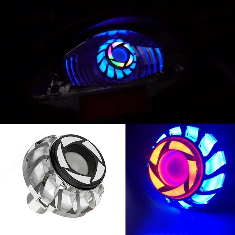 Faros led de ojo de Ángel para motocicleta, lámpara antiniebla rgb intermitente, Bombilla de ojo de Diablo, luces traseras, luz de freno, accesorios para moto, 1 unidad - imagen 5