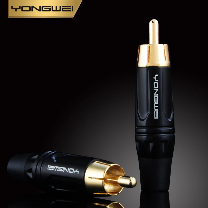 YONGWEI conector RCA Lotus dorado de cobre puro, amplificador de potencia, enchufe soldado para computadora, adecuado para audio de televisión AV - imagen 5