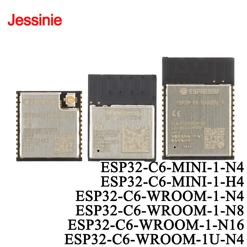 ESP32-C6-WROOM-1 N16 N8 N4 ESP32-C6-WROOM-1U ESP32-C6-MINI-1-H4 N4 2,4G Wi-Fi 6 Ble 5 módulo inalámbrico Wifi Zigbee 3,0 rosca SPI
