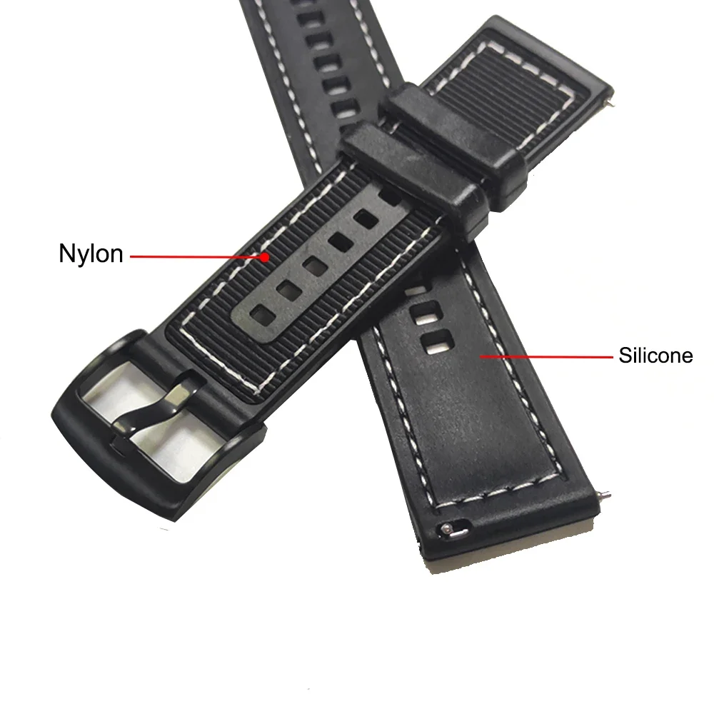 Correa de 22mm para Xiaomi Watch S4 sport S3 S2 46mm S1 pro/color 2 banda de silicona compuesta HUAWEI Watch GT6 5 4 pulsera de repuesto - imagen 4