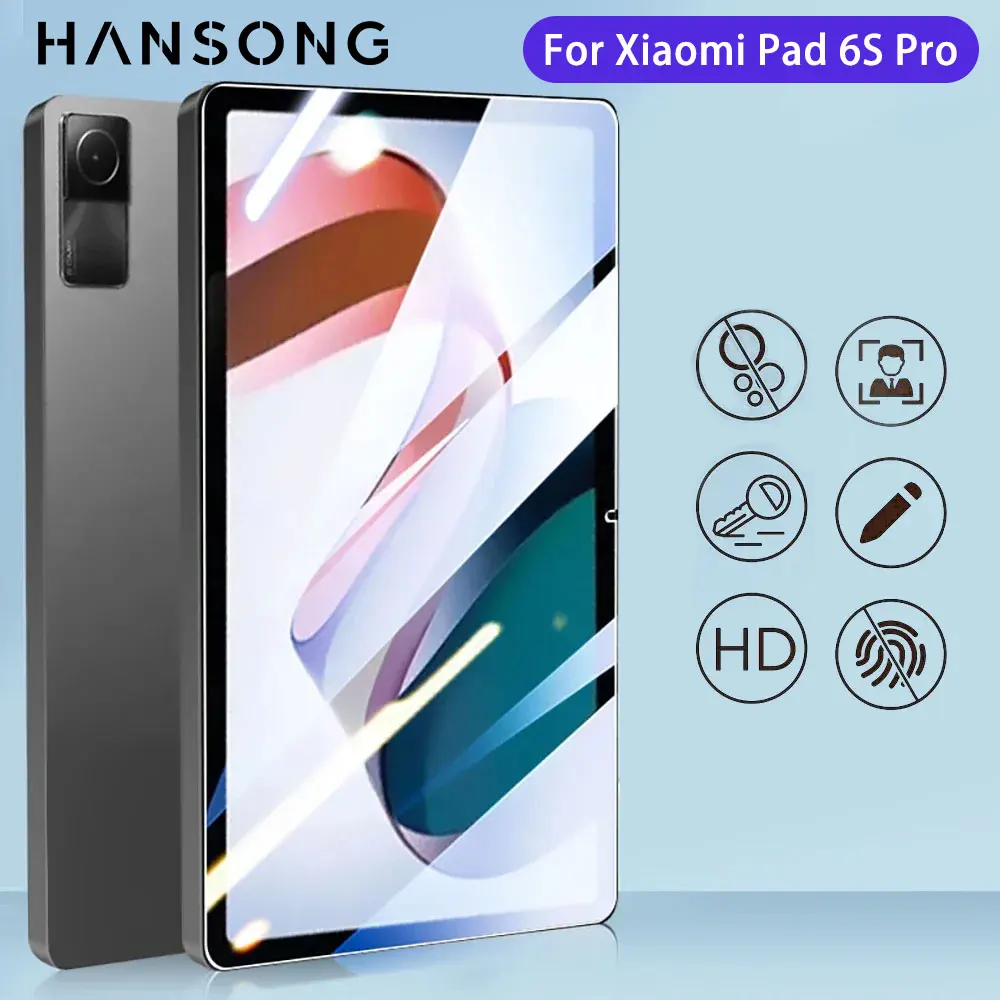 Compatible con Xiaomi Pad 6S Pro Protector de pantalla 9H Película de vidrio templado HD Resistente a los arañazos, Protector de pantalla sin burbujas