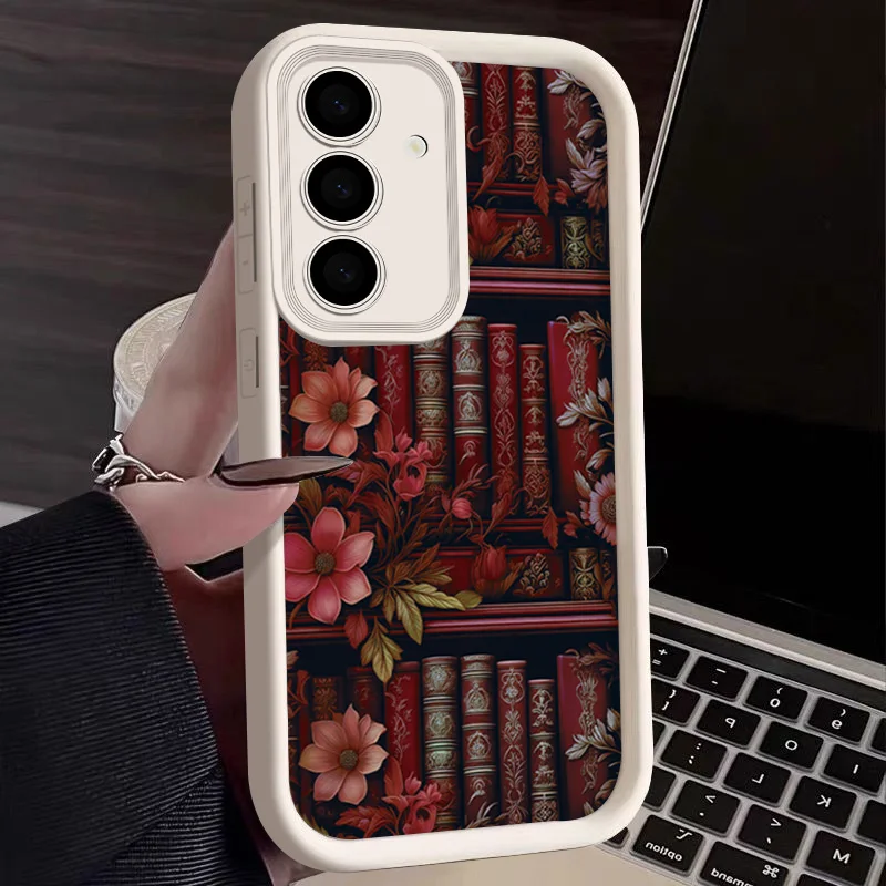 Funda blanda con pintura de estantería floral para Samsung Galaxy A55 A54 A53 A35 A14 A15 A16 A26 A36 A56 5G S24 S22 S25 Ultra S23FE - imagen 4