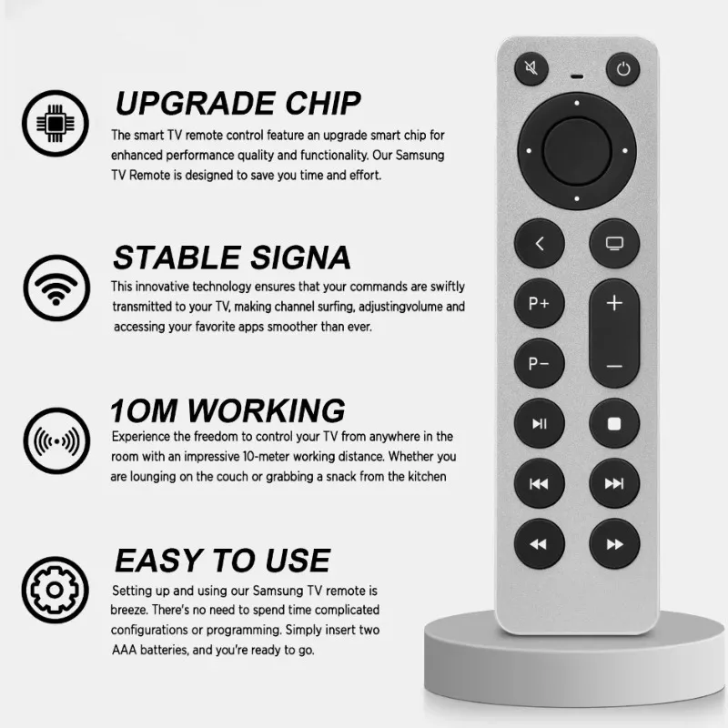 Mando a distancia de TV de repuesto para Apple TV 4K/Gen 1 2 3 4/HD A2843 A2737 A2169 A1842 A1625 A1427 A1469 A1378 A1218 (sin voz) - imagen 3